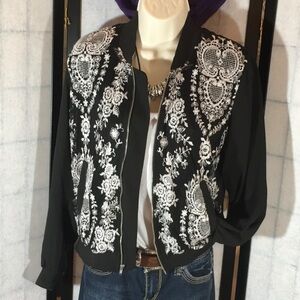 Society Girl embroidered bomber jacket